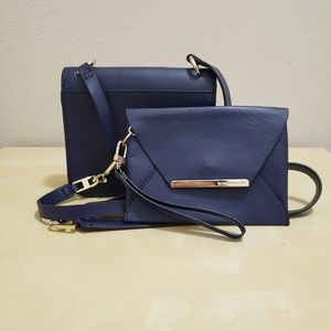 BCBG Navy Blue Mini Cross Body Bag and Clutch